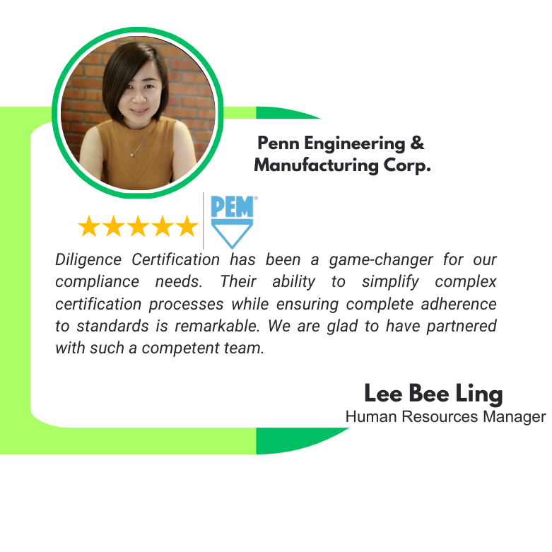 Diligence Certification BIS consultancy in India (Client Testimonial)
